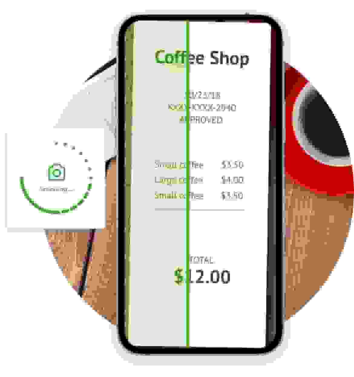A digital wallet attached to a mobile device.