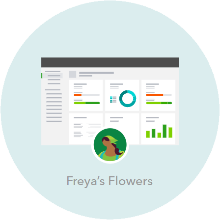 QuickBooks accounting report dashboard example for Freya's Flowers