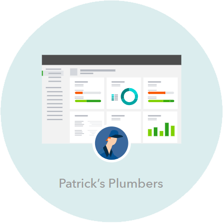 QuickBooks accounting report dashboard example for Patrick’s Plumbers