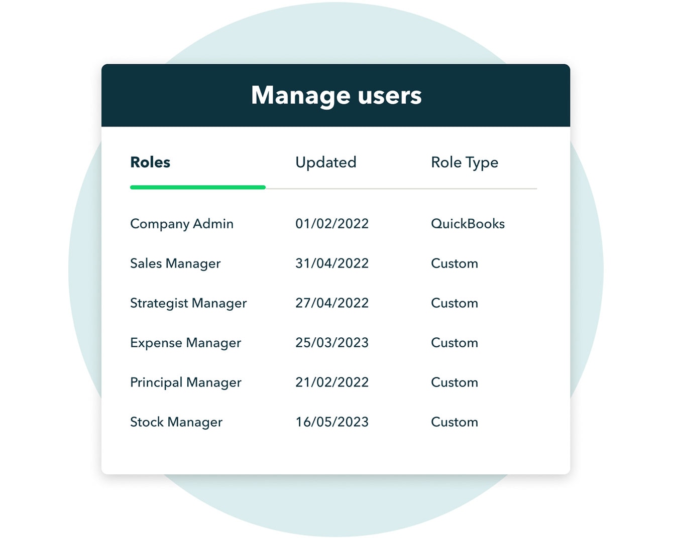 Preview of QuickBooks Online Advanced manage users feature