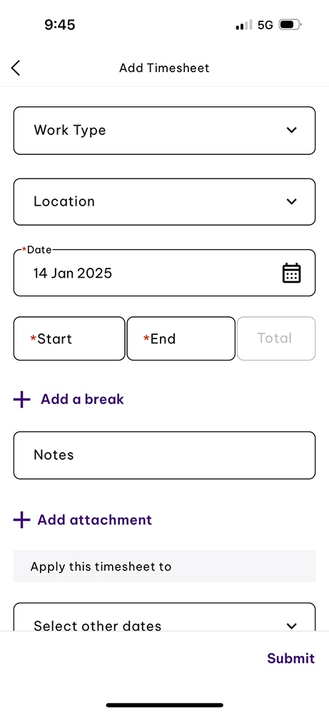 eh work submit timesheets step 4