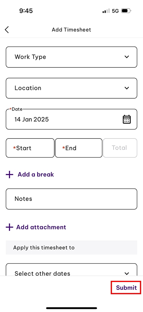 eh work submit timesheets step 5