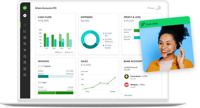 An support helping a customer switching to QuickBooks account.