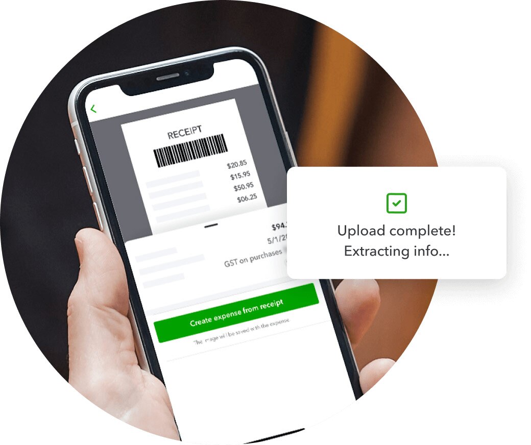 Receipt scanning on QuickBooks accounting app