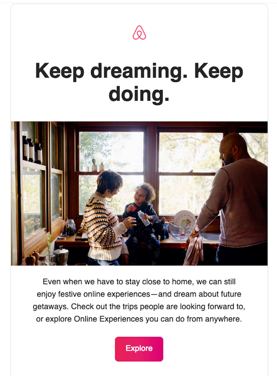 Example of Air Bnb COVID email
