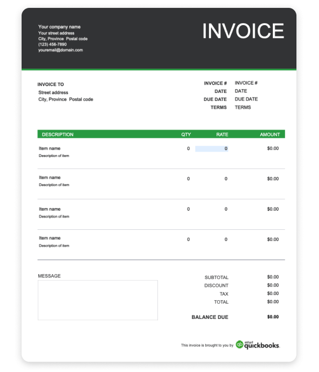 Free contractor invoice templates (Excel, Word, PDF)