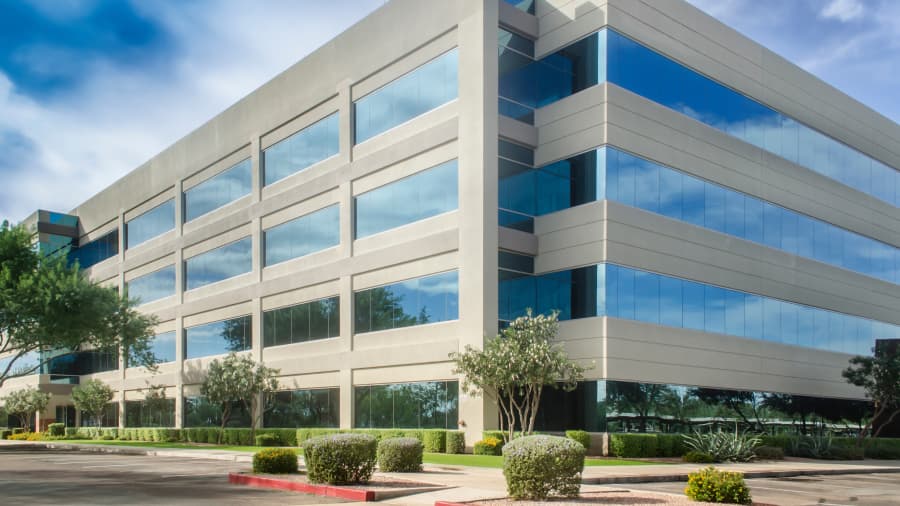 A commercial building on a sunny day.