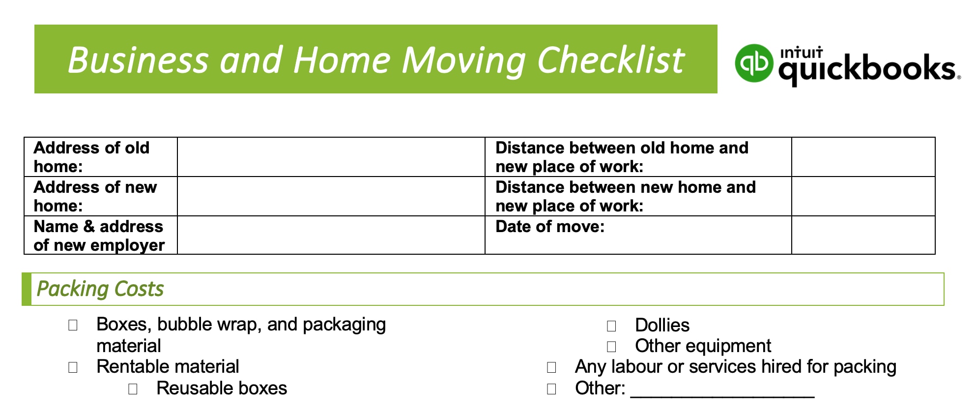 intuit quickbooks moving day checklist