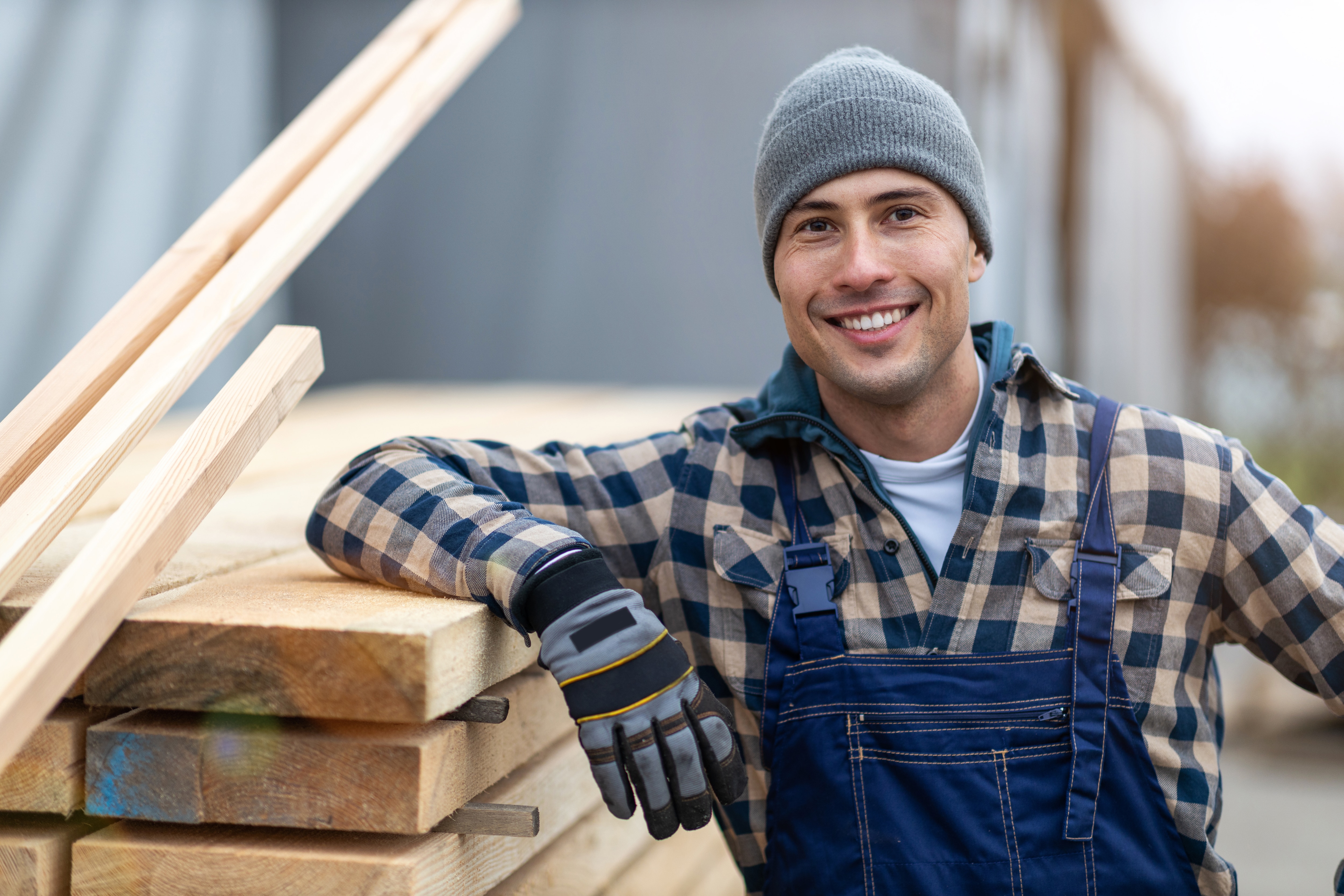 small business owner working with soft lumber