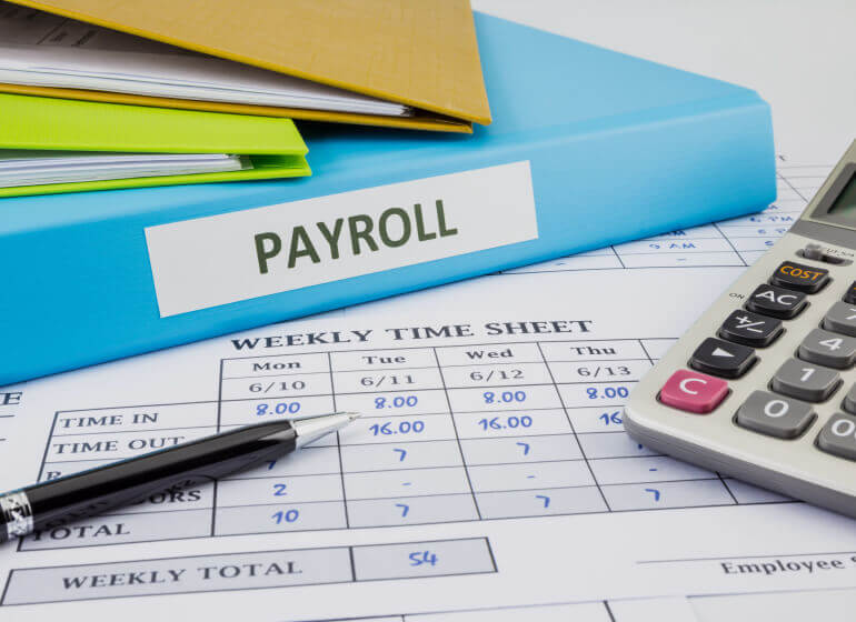 Payroll binder with timesheet