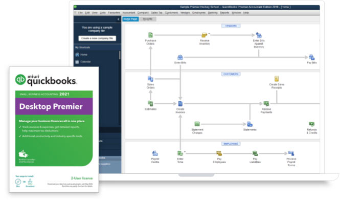 Screenshot of QuickBooks Desktop Premier software