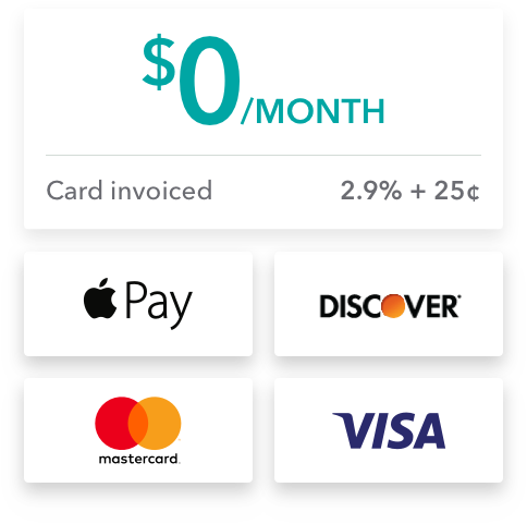 QuickBooks is able to accept payments through apple pay, discover, mastercard and visa
