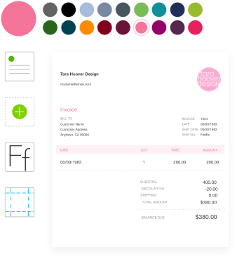QuickBooks invoices can be customized by adding your logo or changing colours