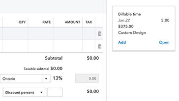 QuickBooks input employee time and billable hours