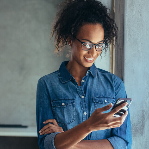 Small business owner receiving a payment alert.