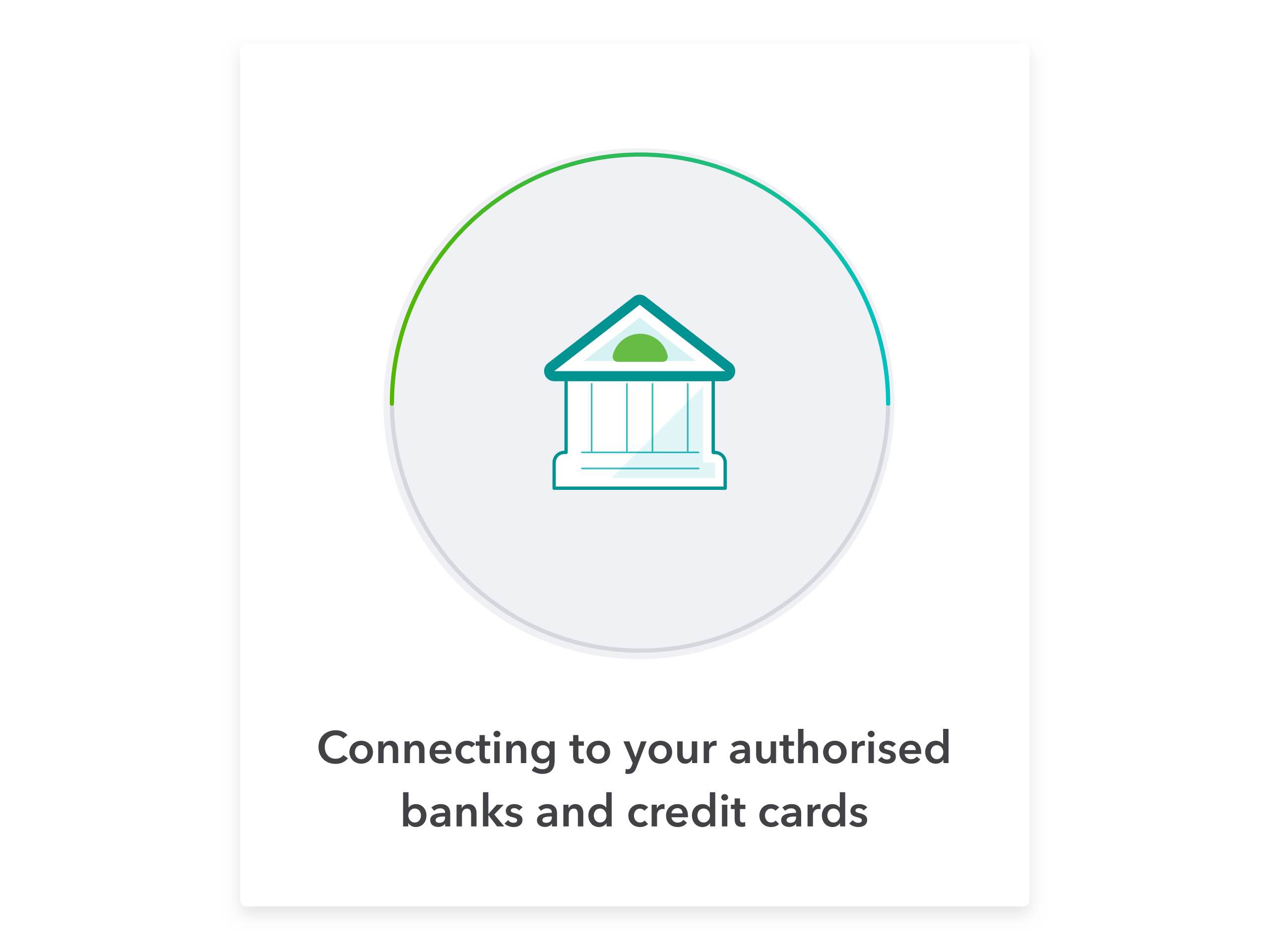 Illustration showing QuickBooks automating the connection to bank accounts