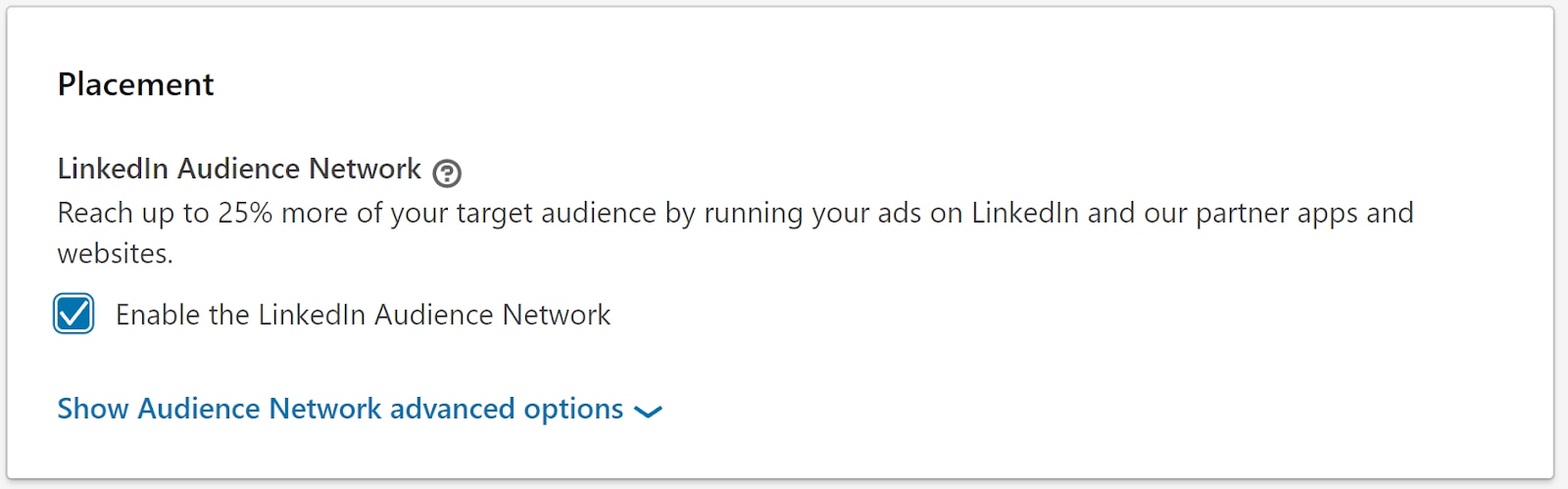 LinkedIn advertising placement.