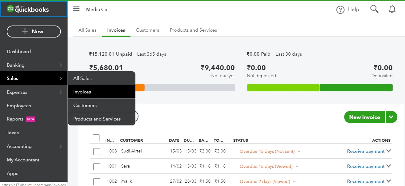 intuit professional invoice template quickbooks