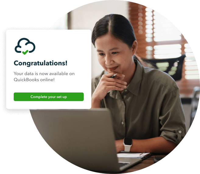 woman working on laptop