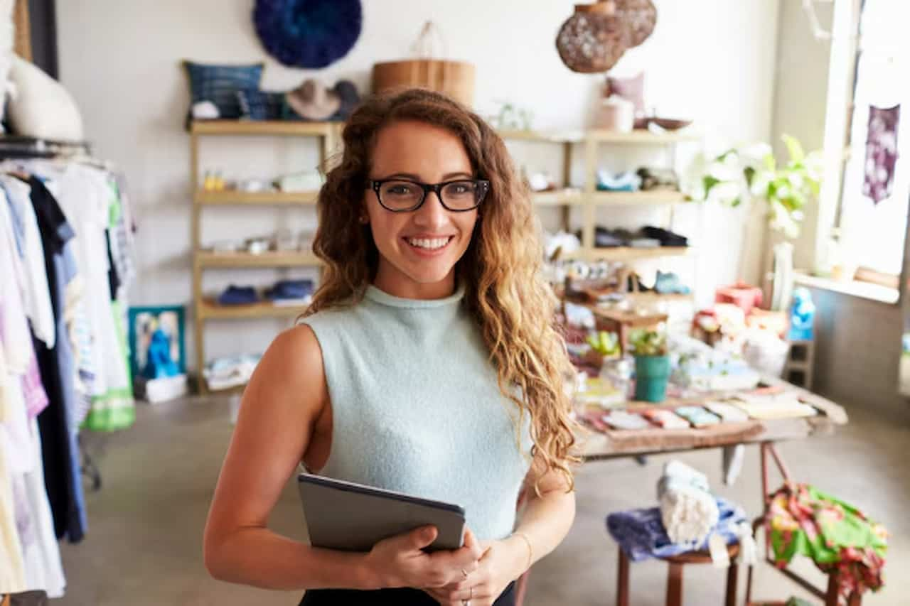 A person standing in a room holding a tablet