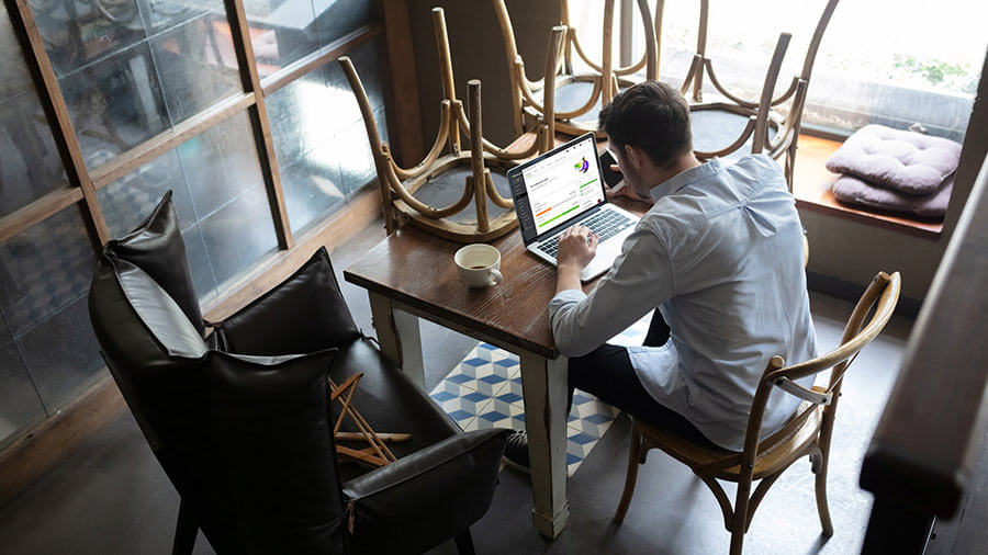 Man checking pay on app