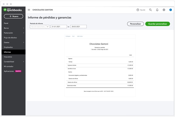 Balances generales personalizados