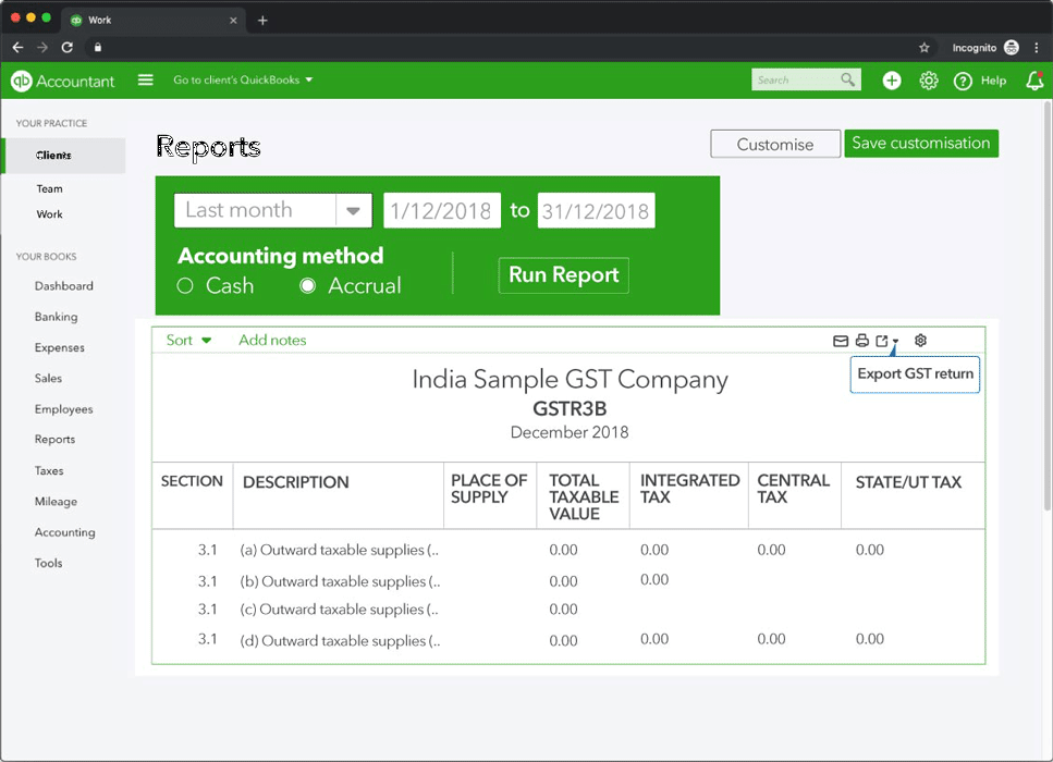 In-built management reports