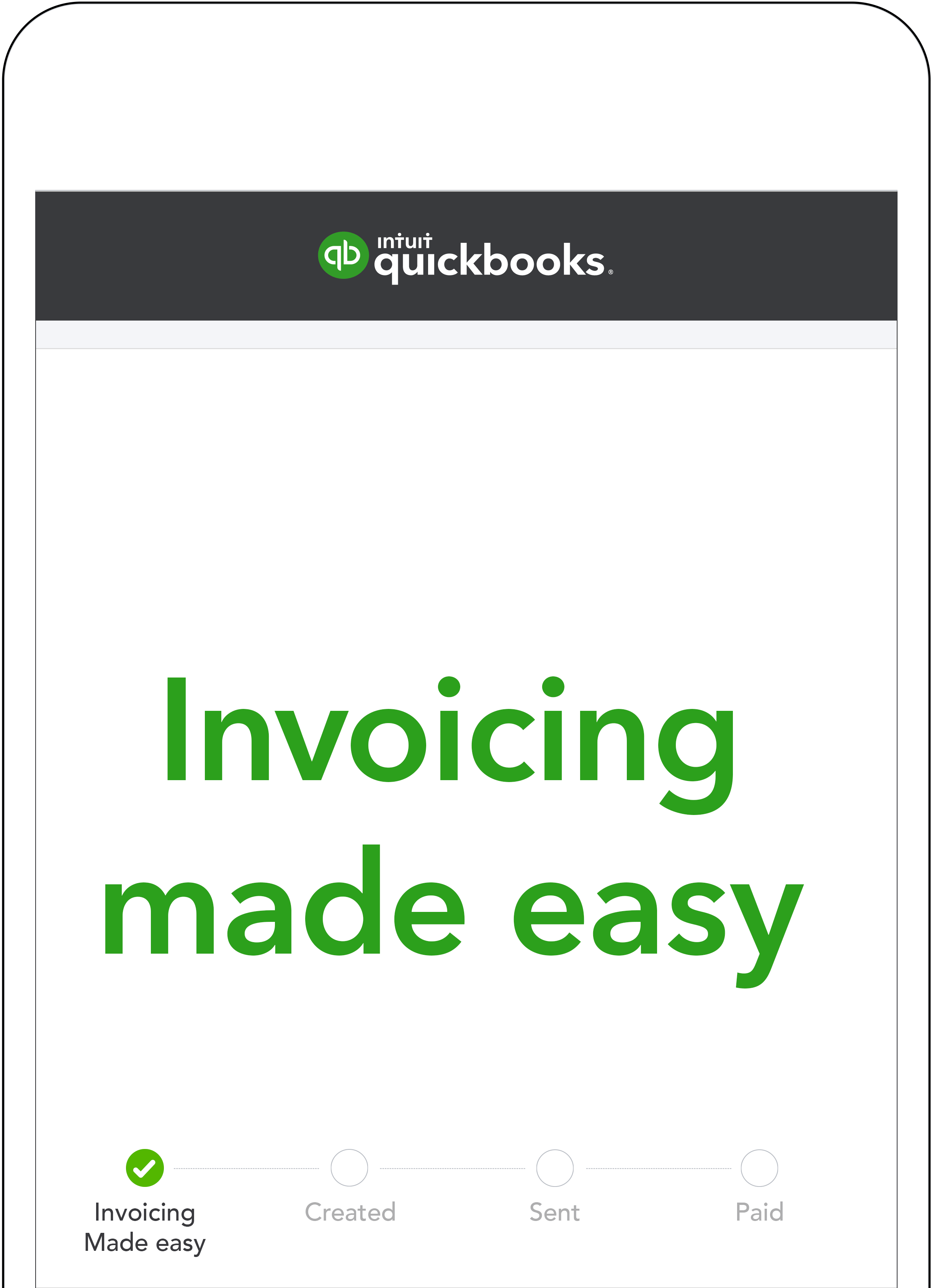 QuickBooks online invoicing software on mobile device