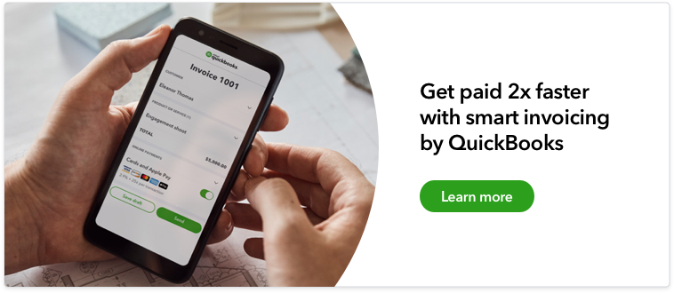 Get paid 2x faster with smart invoicing by QuickBooks.