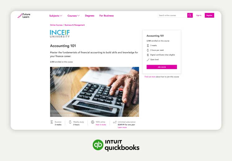 Screenshot of a Future Learn online course for INCEIF University.