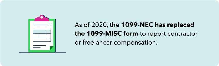 1099-NEC has replaced the 1099-MISC form