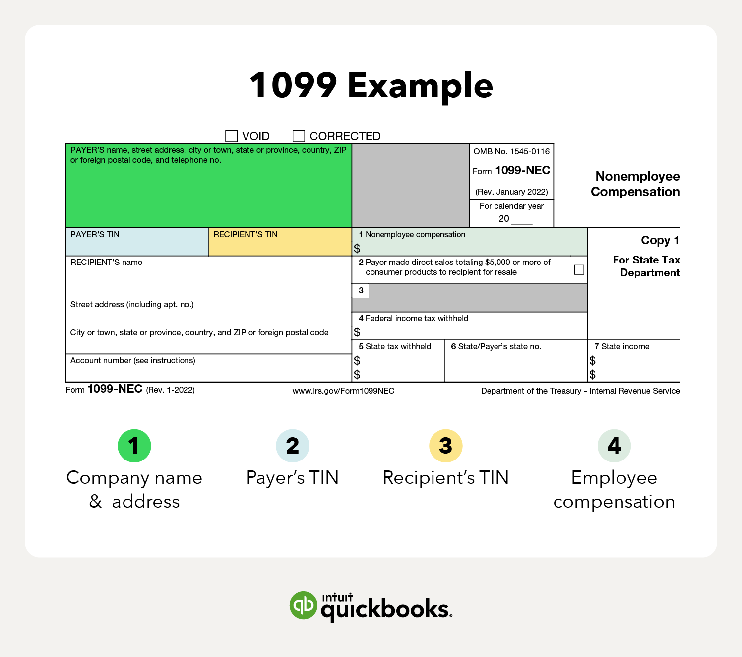 Showcasing a 1099 example with a 1099-NEC