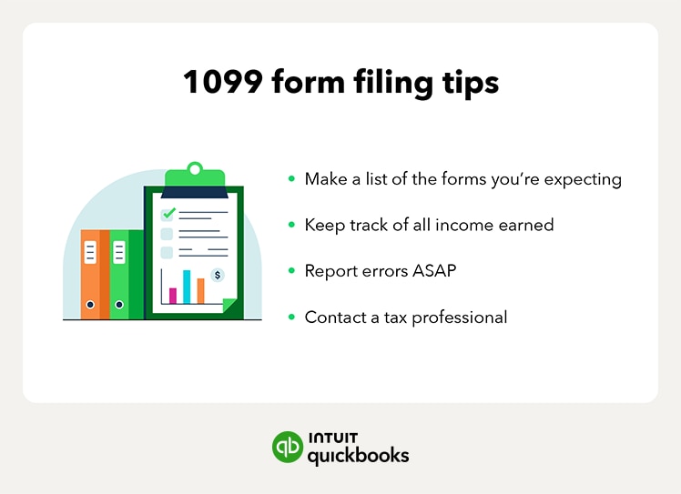 A list of 1099 form filing tips when filing small business tax forms.