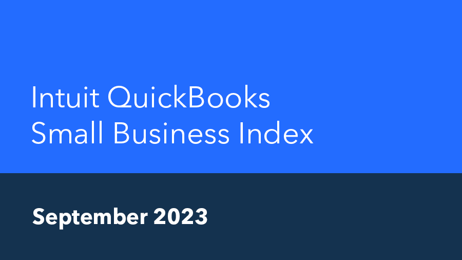 Intuit QuickBooks Small Business Index, September 2023