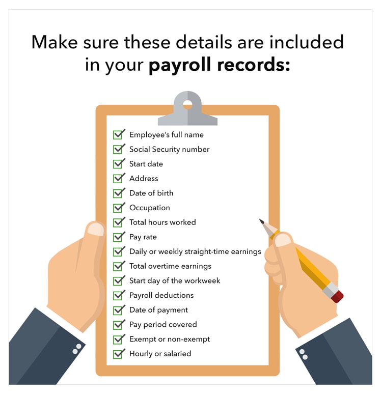 Image: payroll records checklist