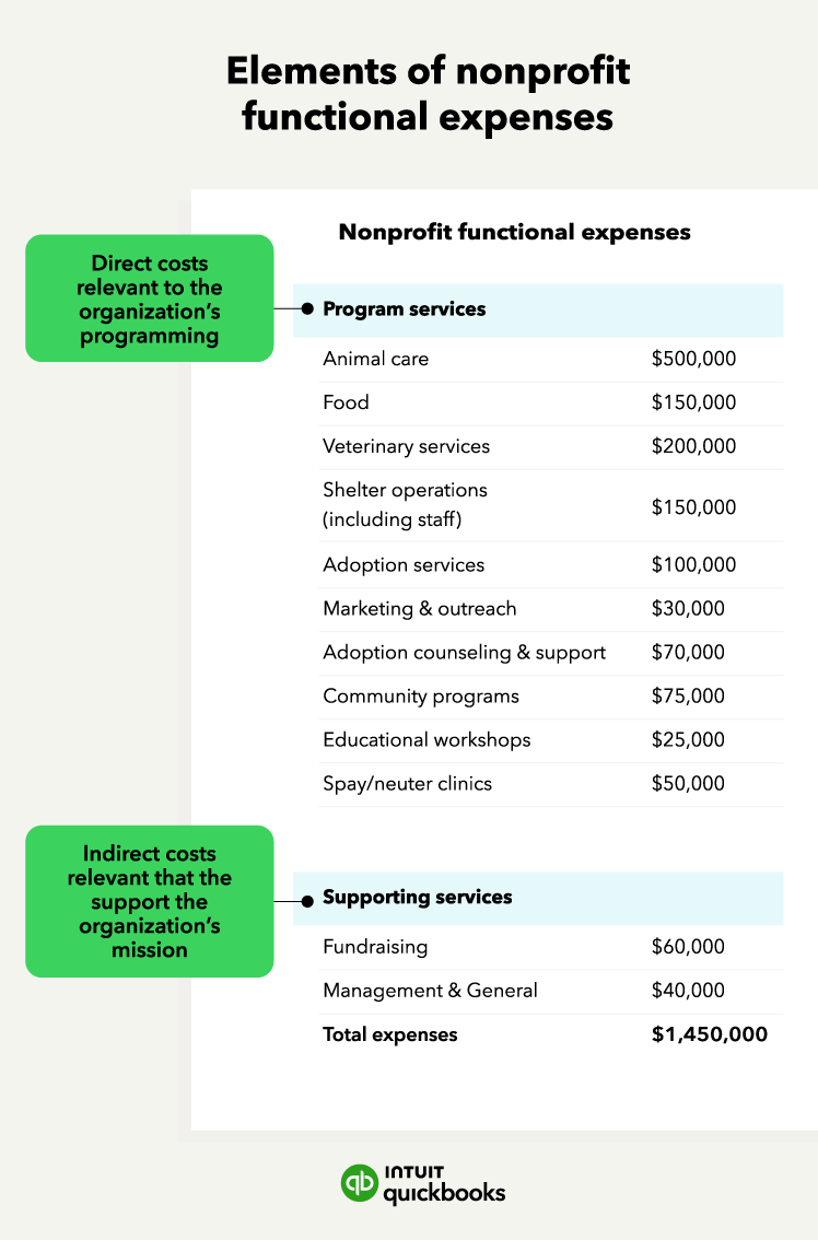 A graphic of an annotated nonprofit statement.