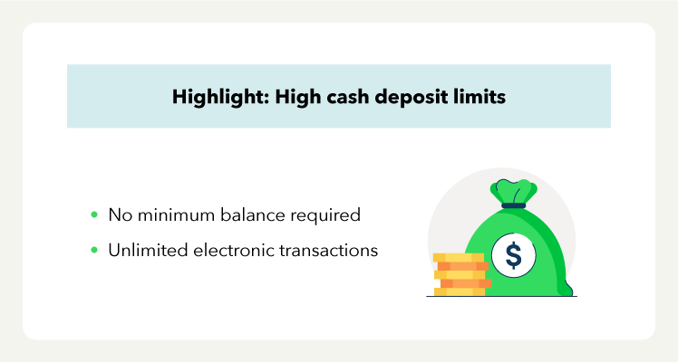 Bank of America: High cash deposit limits