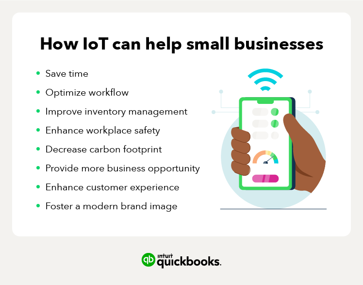 benefits of IoT devices with someone holding a green smartphone