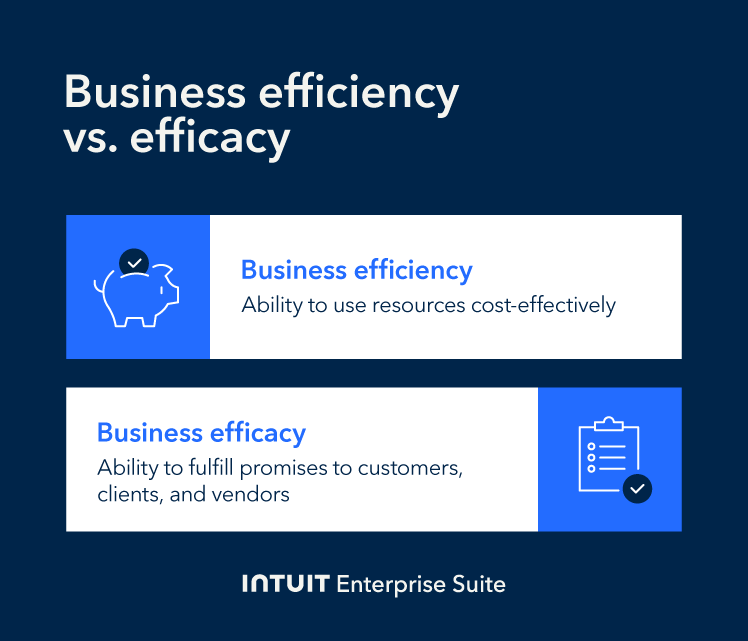 The differences between business efficiency and business efficacy.