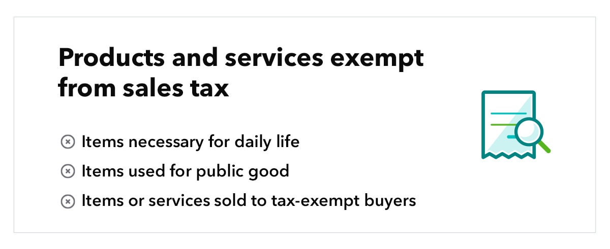 Products and services exempt from sales tax