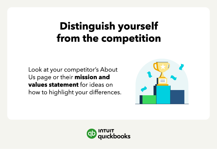 How to distinguish yourself from the competition when writing a business plan.