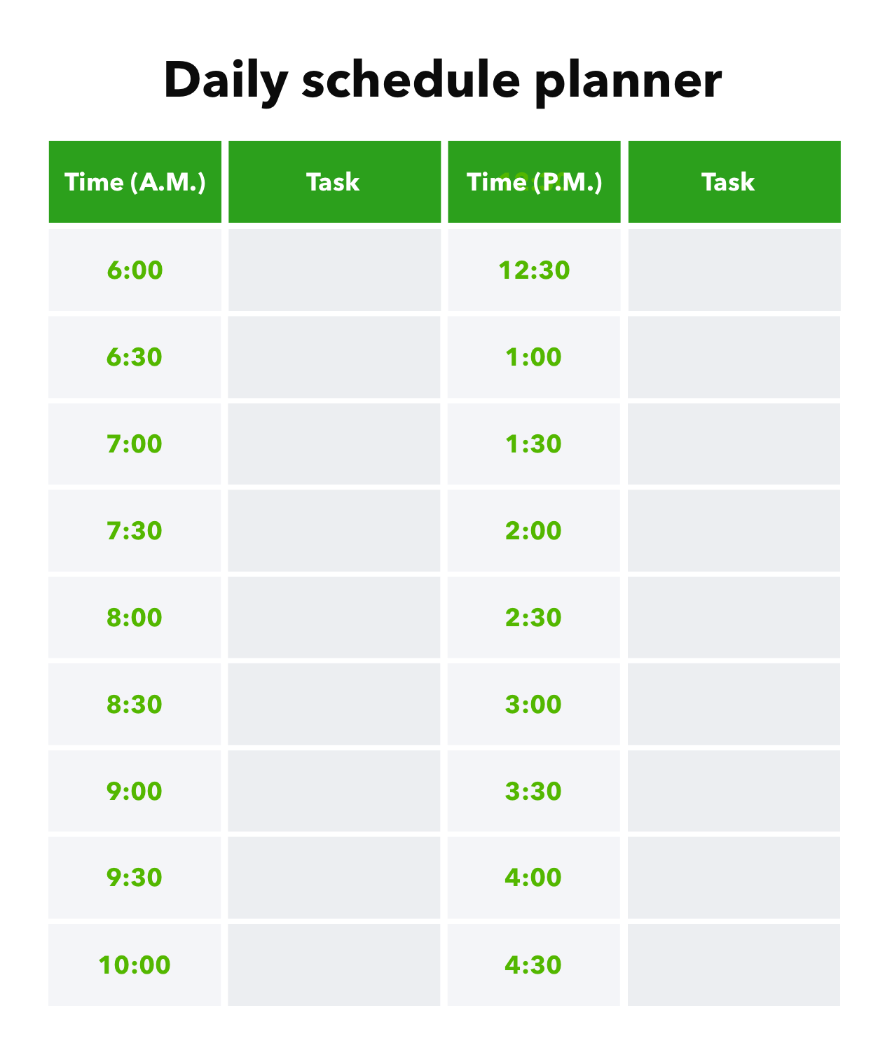 Daily schedule planner