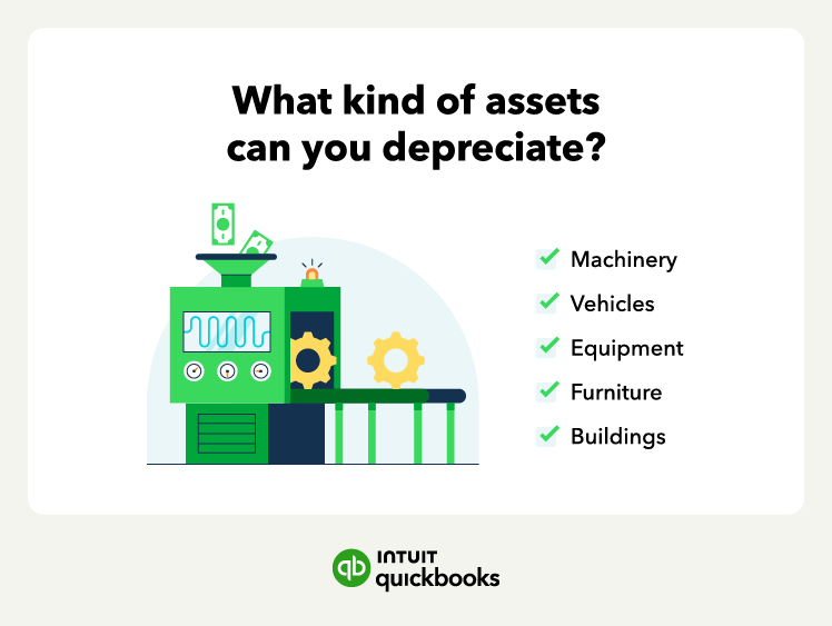 An illustration of the types of assets you can depreciate, such as vehicles, equipment, and furniture.