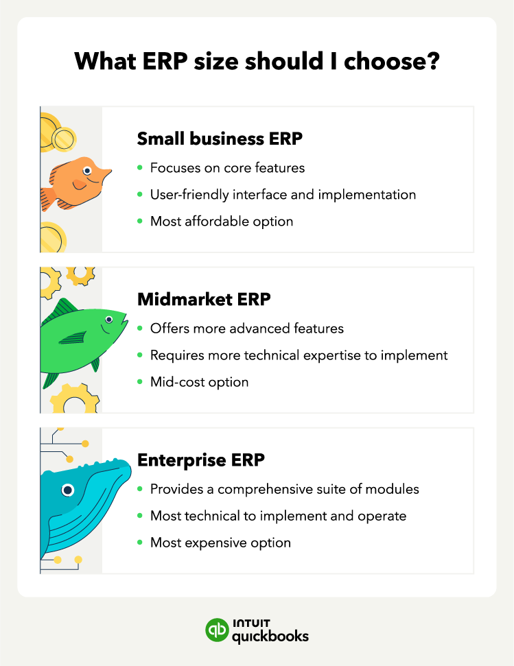 ERP types by company size.