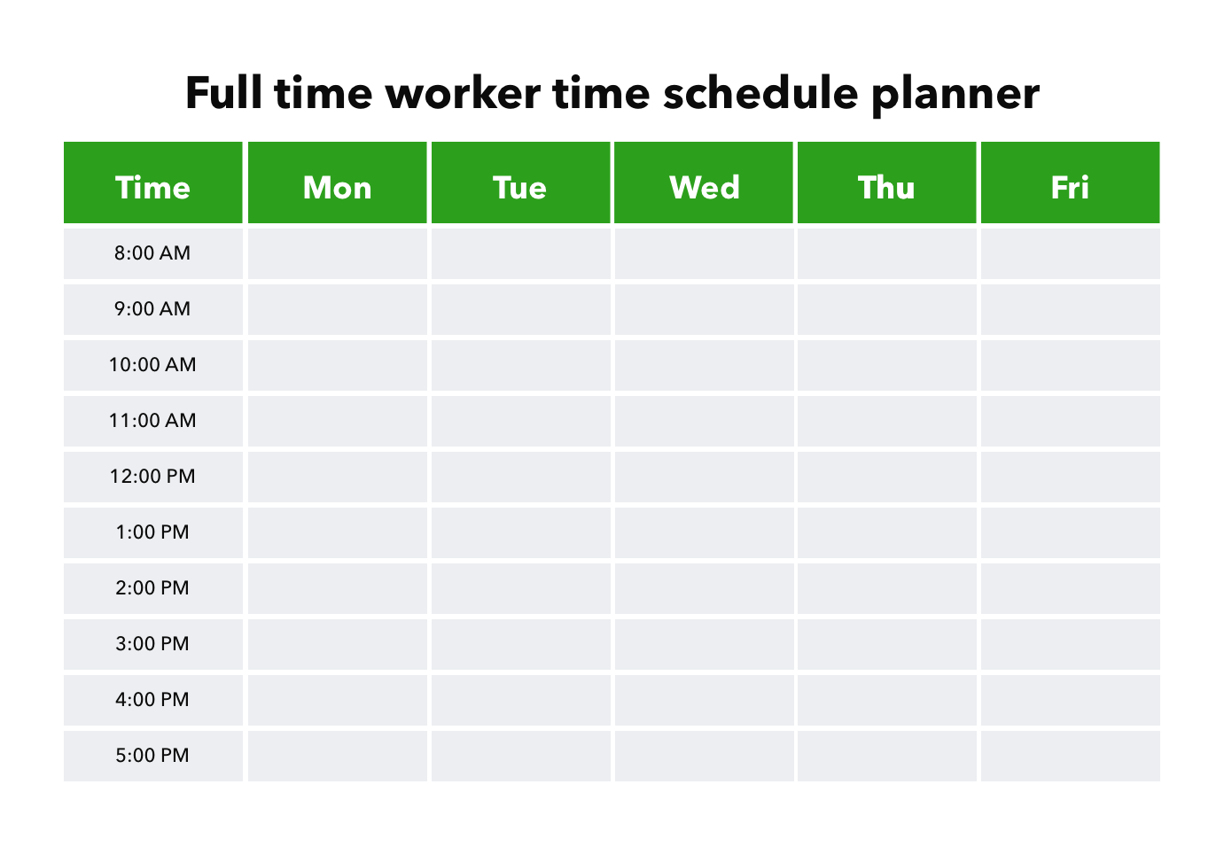 Full time worker schedule planner
