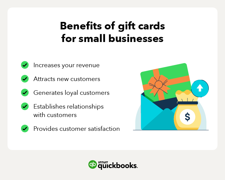 bullet points explaining the benefits of gift cards