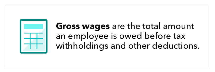 Gross wages are the total amount an employee is owed before tax withholdings and other deductions