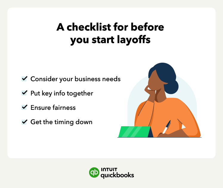 An illustration of a checklist to complete before starting layoffs.