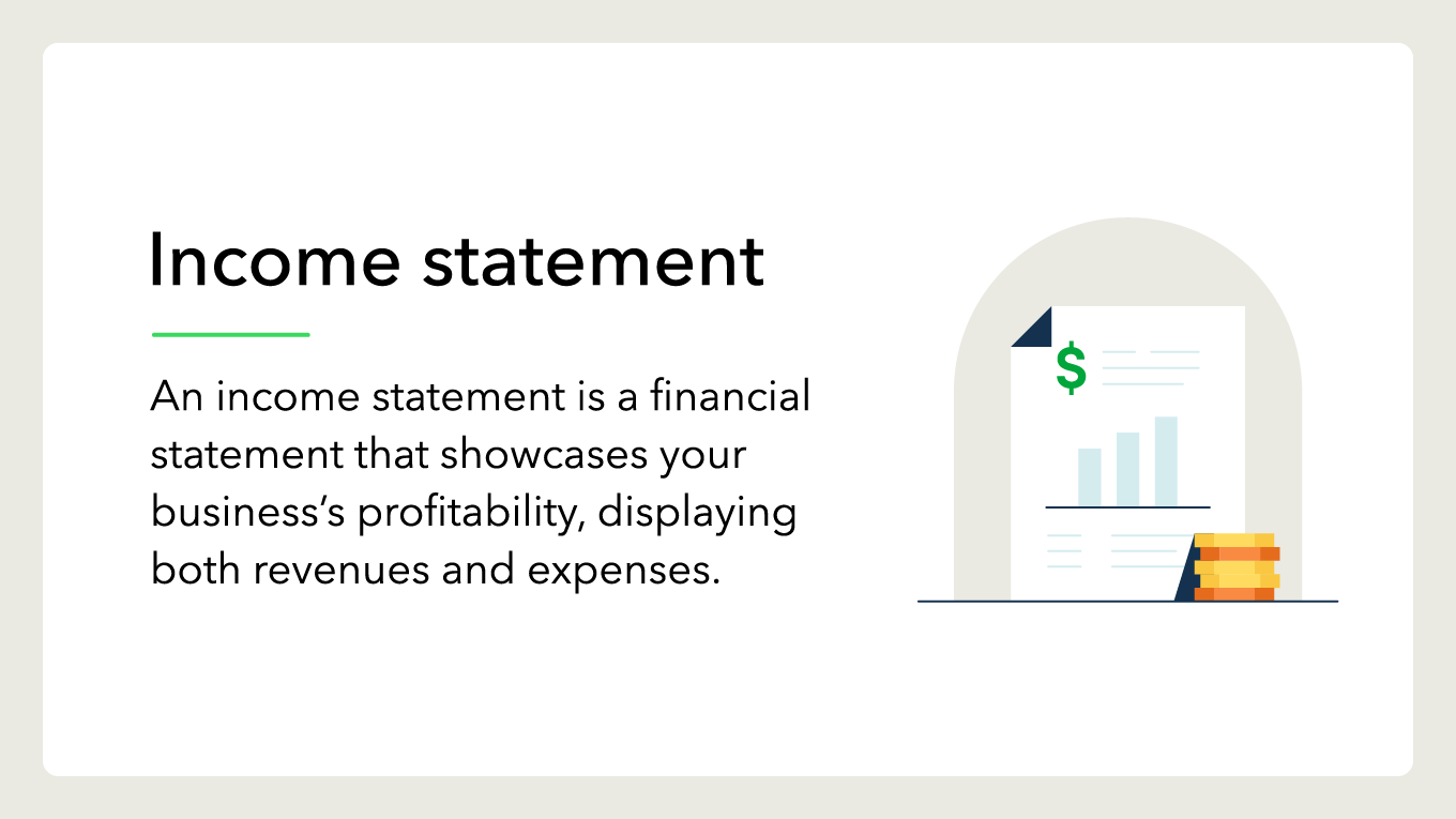 A graphic describes the income statement, a crucial aspect of accounting basics.