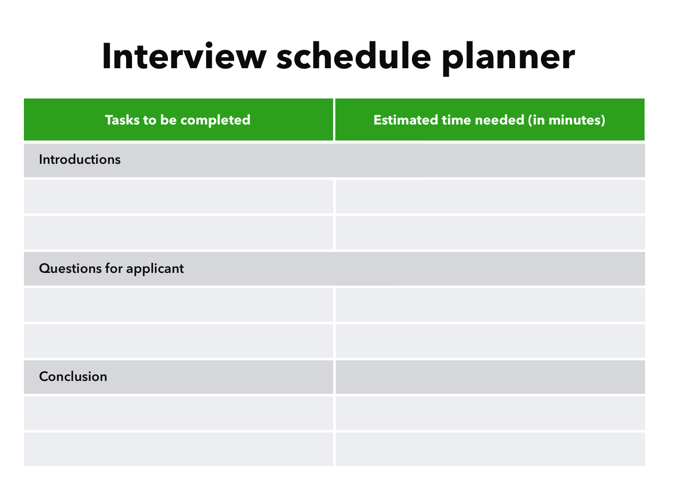 Interview schedule planner